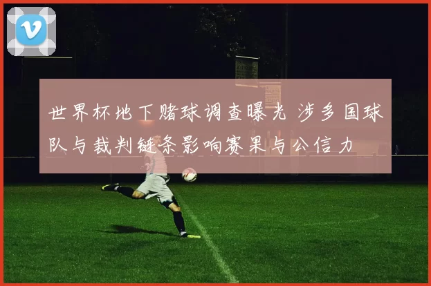 世界杯地下赌球调查曝光 涉多国球队与裁判链条影响赛果与公信力